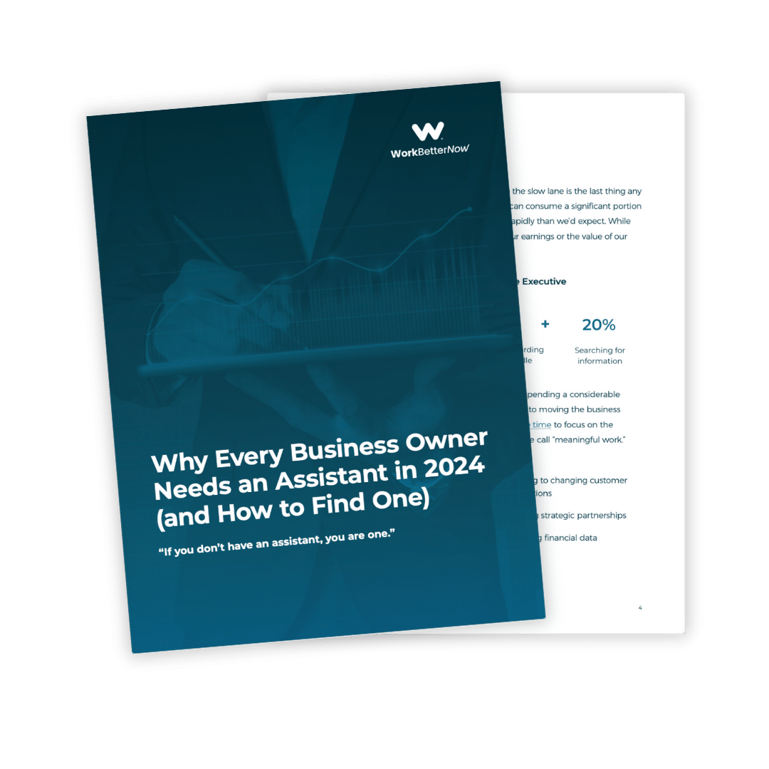 A book titled why every business owner needs an assistant in 2024 | WorkBetterNow the slow lane is the last thing any can consume a significant portion apidly than we'd expect. While ur earnings or the value of our Executive + 20% rding le Searching for information Why Every Business Owner Needs an Assistant in 2024 (and How to Find One) "If you don't have an assistant, you are one." pending a considerable to moving the business time to focus on the e call 'meaningful work" g to changing customer ions strategic partnerships financial data